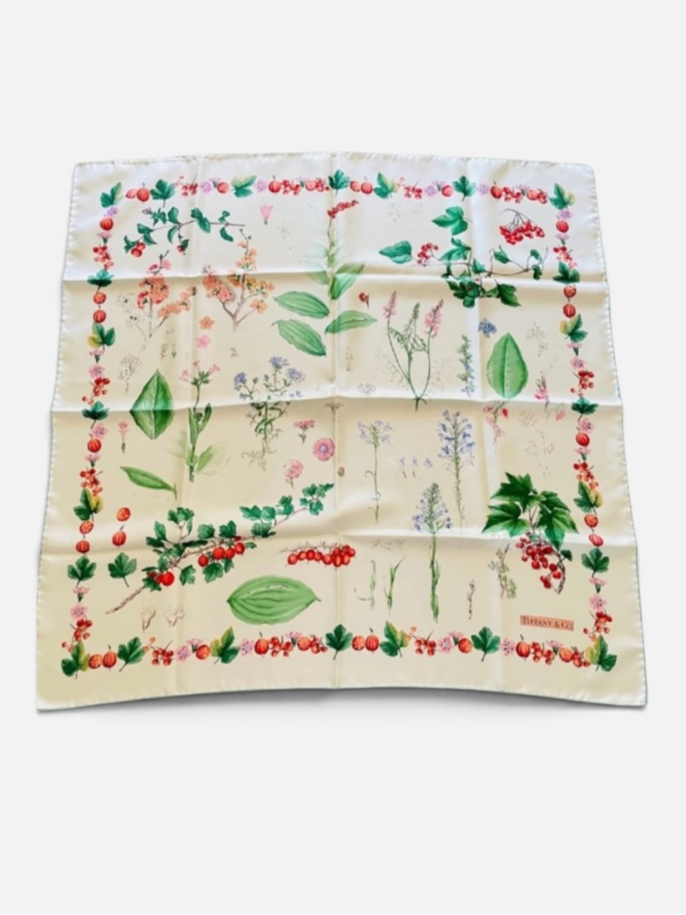New! TIFFANY & Co. 100%
SILK Hand Rolled Scarf Sunflower
Print Size 34” square
